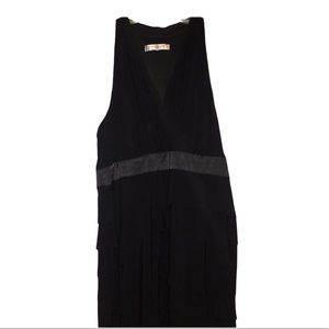 Evan Picone Black Ruffled Sleeveless Dress